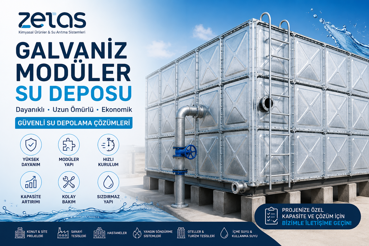 Galvaniz Modüler Su Deposu Nedir? Avantajları, Özellikleri ve Kullanım Alanları