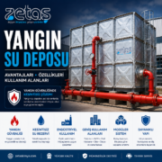 Zetaş Kimya yangın su depoları, yangın güvenliği sistemleri için projeye özel modüler depolama çözümleri sunar.